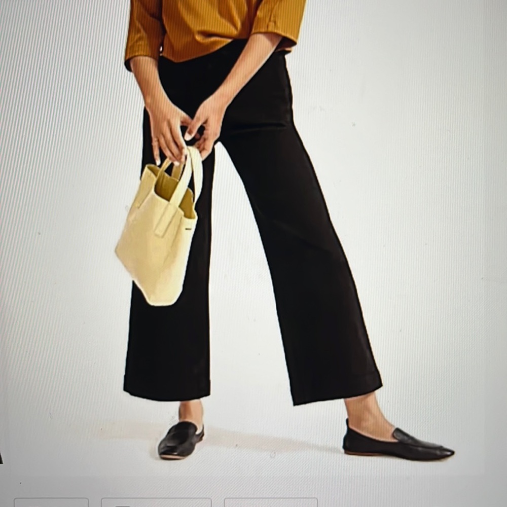 NWOT Everlane Wide Leg Crop Jeans Size 12 In Black